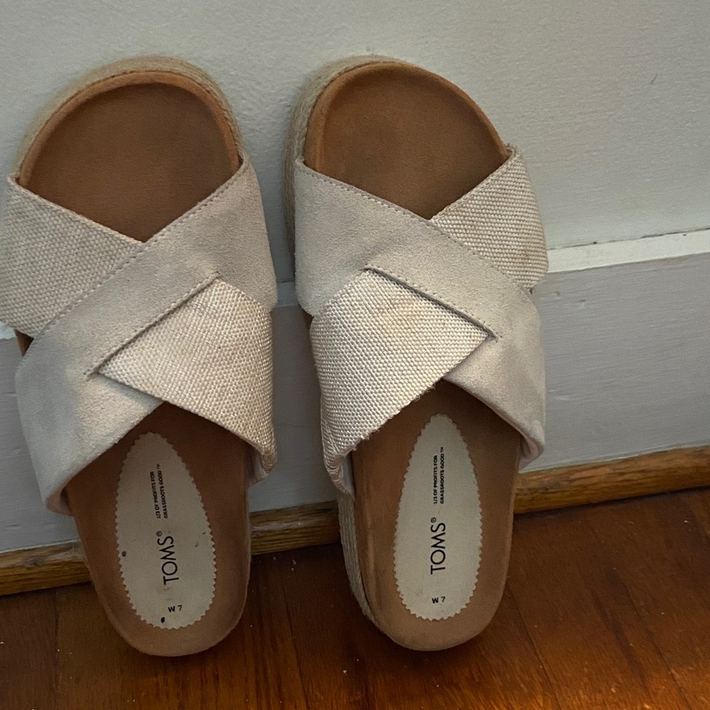 Toms Paloma Women's Beige Espadrille Slides